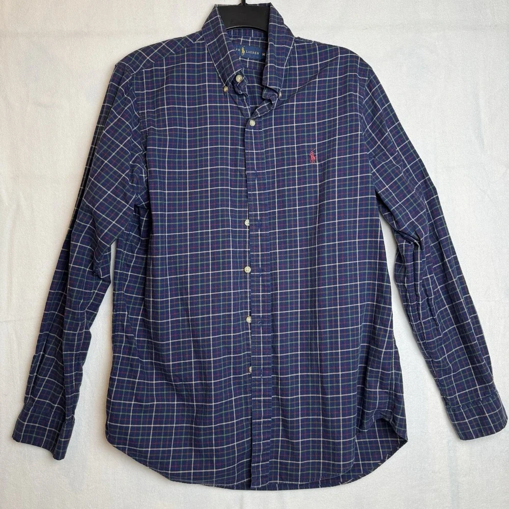 POLO RALPH‎ LAUREN Long Sleeve Button Up Shirt  Plaid Medium Pony RN 41381